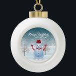 Winter Snowman Ball Weihnachtsschmuck Keramik Kugel-Ornament<br><div class="desc">Winter Snowman Ball Weihnachtsschmuck Zuhause & Living > Zuhause Décor > Weihnachtsdekoration > Ornamente</div>