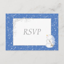 Winter Snowman Bride & Groom Wedding RSVP