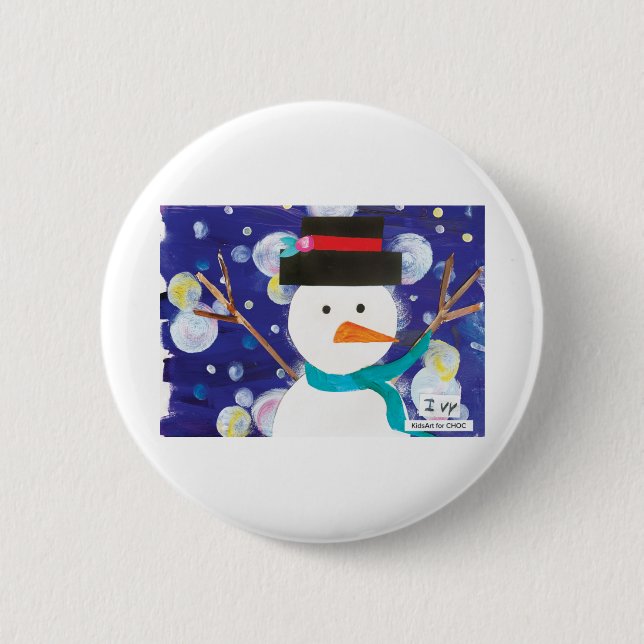 Winter Snowman Button (Vorderseite)
