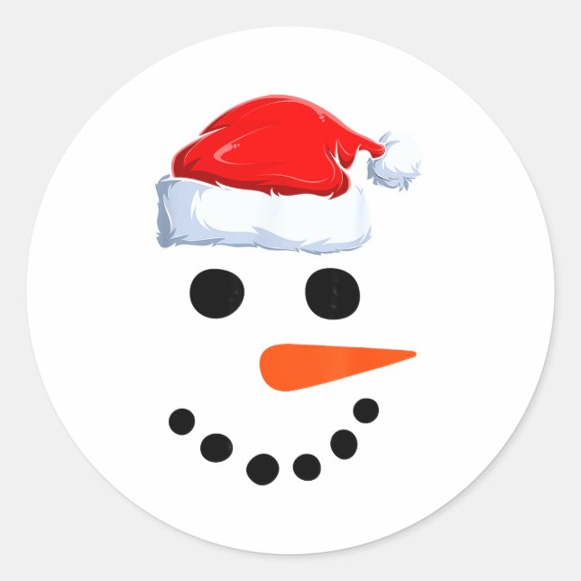 Winter Snowman Face Costume Christmas Snowman  Runder Aufkleber (Vorderseite)