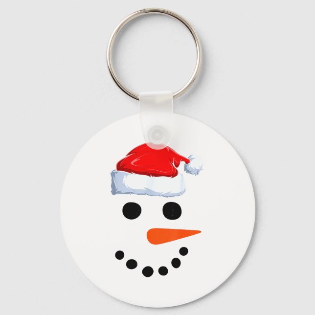 Winter Snowman Face Costume Christmas Snowman  Schlüsselanhänger (Vorderseite)
