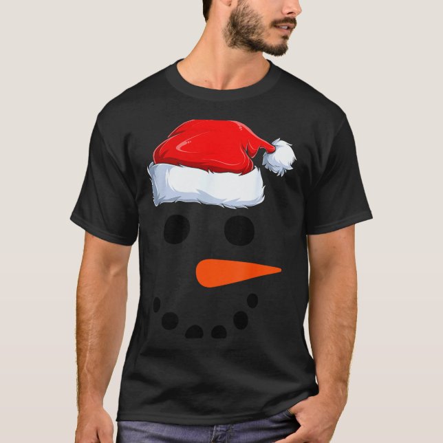 Winter Snowman Face Costume Christmas Snowman  T-Shirt (Vorderseite)