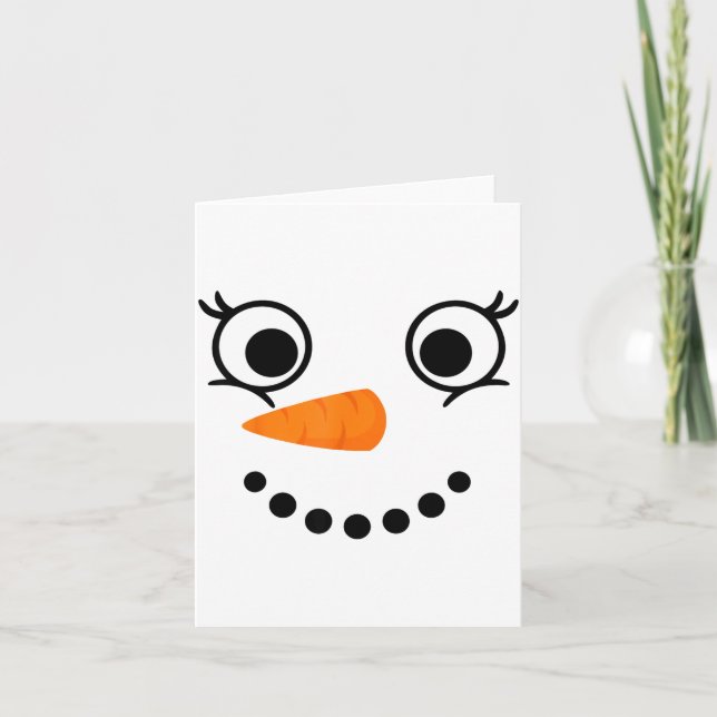 Winter Snowman Face Eyelashes Christmas Xmas Fun D Karte (Vorderseite)