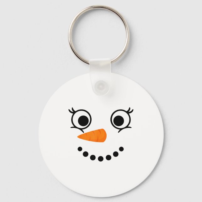 Winter Snowman Face Eyelashes Christmas Xmas Fun D Schlüsselanhänger (Vorderseite)