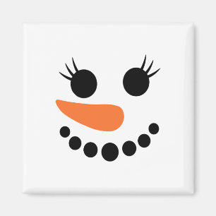 Winter Snowman Face Eyelashes Weihnachtsfeiertage  Magnet