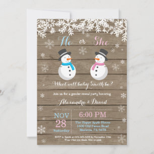 Winter Snowman Genre Reveillez Invitation
