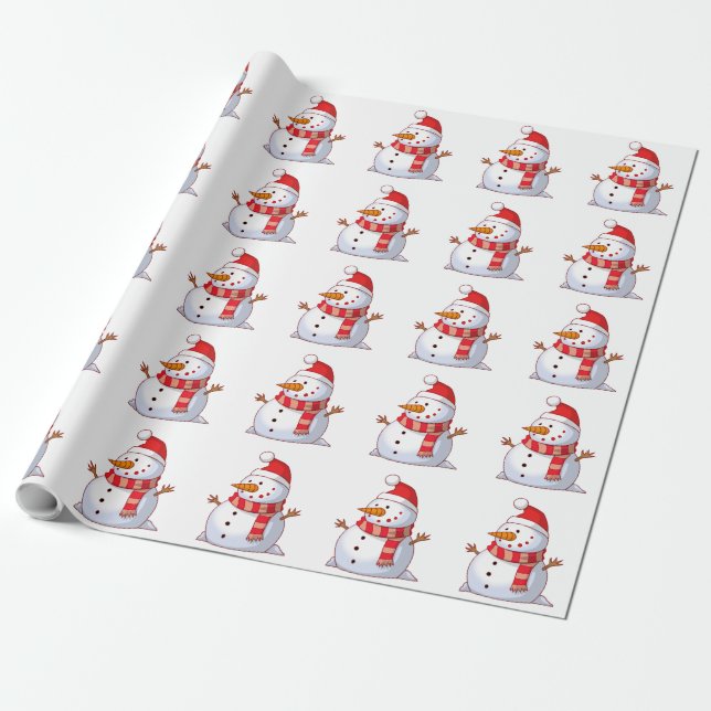 WINTER SNOWMAN GESCHENKPAPIER (Ungerollt)