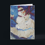 Winter Snowman Grußkarte Feiertagskarte<br><div class="desc">Winter Snowman ist ein Ölgemälde von Paris Wyatt Llanso.</div>