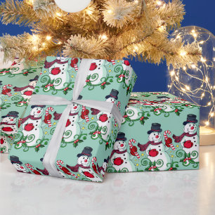Winter Snowman Patternpapier Geschenkpapier