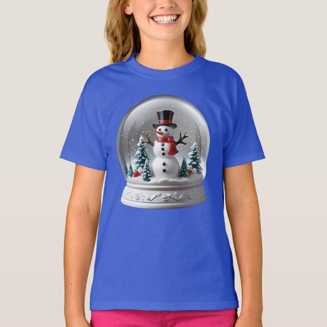 Winter Snowman Snowglobe T-Shirt (Vorderseite)