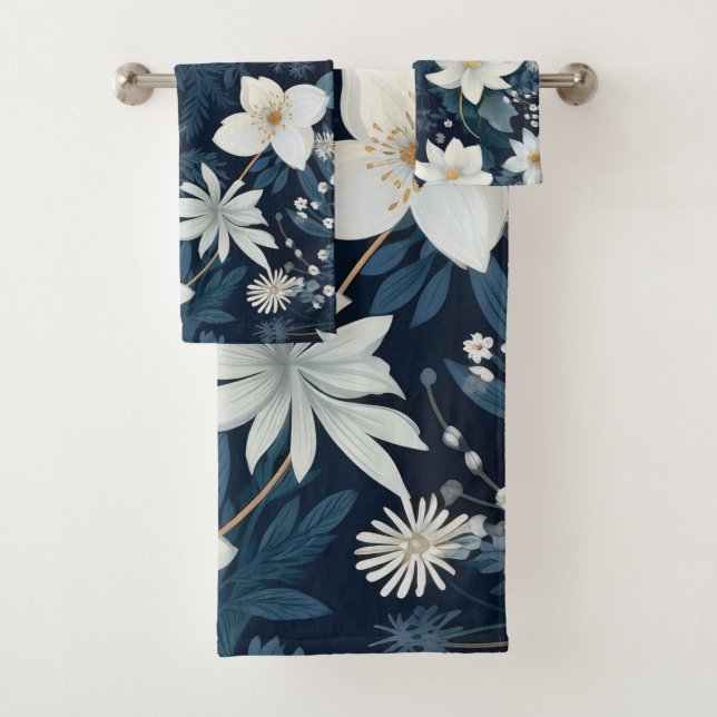 Winter Snowy Blume Badhandtuch Set (Insitu)