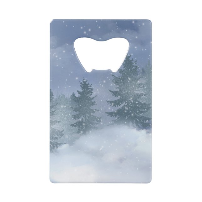 Winter Snowy Forest Zippo Lighter Geldbeutel Flaschenöffner (Vorderseite)