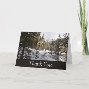 Winter Snowy Mountain Scene Dankeskarte