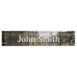 Winter Snowy Mountain Scene Namensplakette