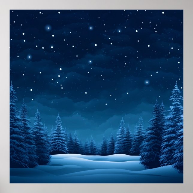 Winter Snowy Night Poster (Vorne)