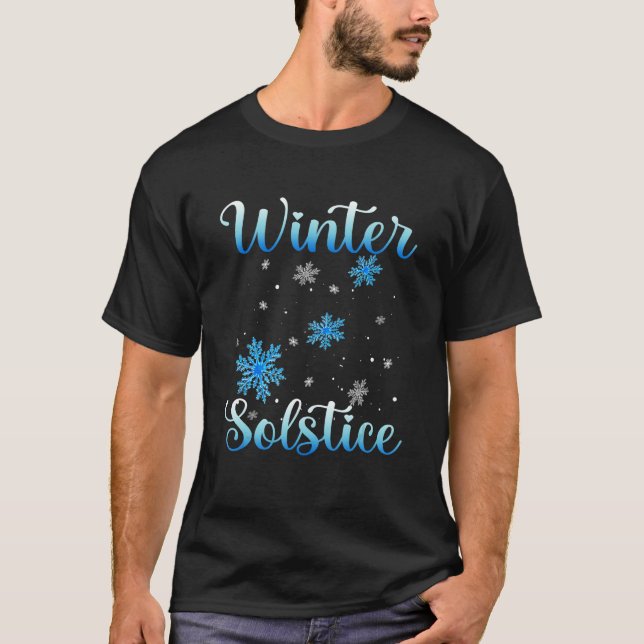 Winter Solstice  Blue Snowflake Blessed  Yule Holi T-Shirt (Vorderseite)