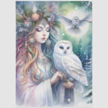 Winter Solstice Forest Goddess and Owl