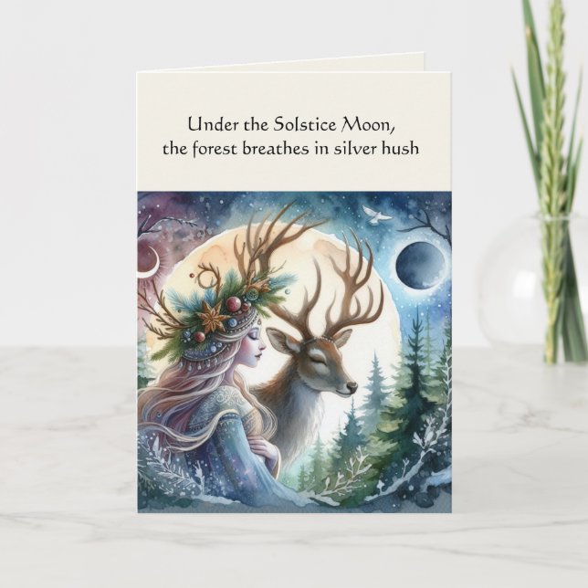 Winter Solstice Goddess and Deh Sessing Card Karte (Vorderseite)