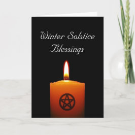 Winter Solstice Heidenheide mit Pentagramm Card Feiertagskarte