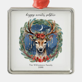 Winter Solstice Holiday Hirschkranz Weihnachten We Ornament Aus Metall