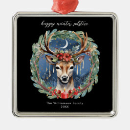 Winter Solstice Holiday Hirschkranz Weihnachten We Ornament Aus Metall