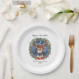 Winter Solstice Holiday Hirschkranz Weihnachten We Pappteller