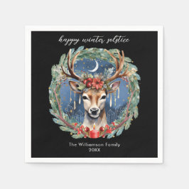 Winter Solstice Holiday Hirschkranz Weihnachten We Serviette