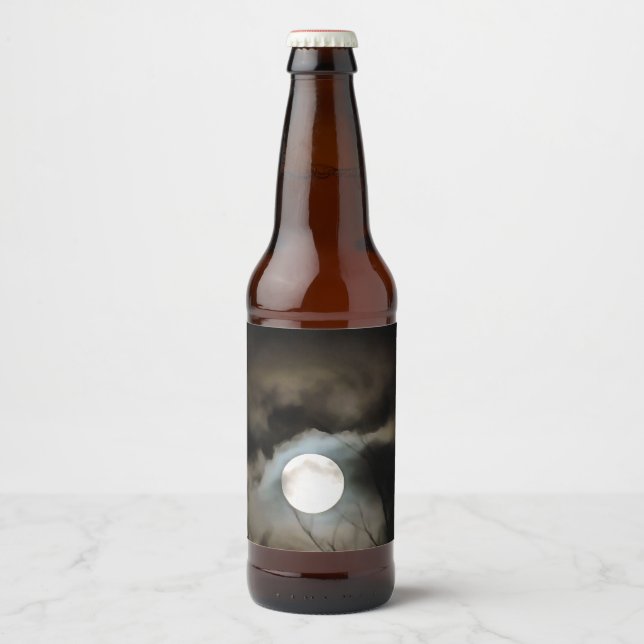 Winter Solstice Moon Celestie Art Bierflaschenetikett (Vorderseite)