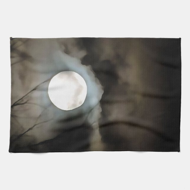Winter Solstice Moon Celestie Art Geschirrtuch (Horizontal)