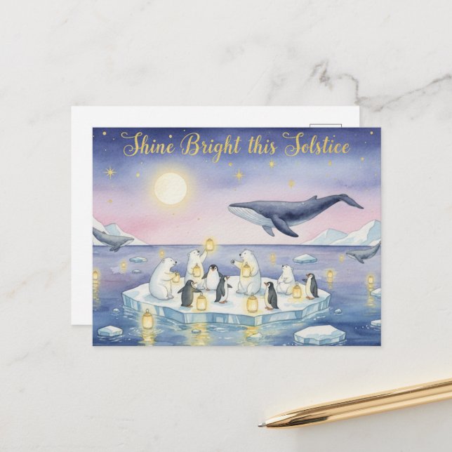 Winter Solstice Postcard Postkarte (Vorderseite/Rückseite Beispiel)