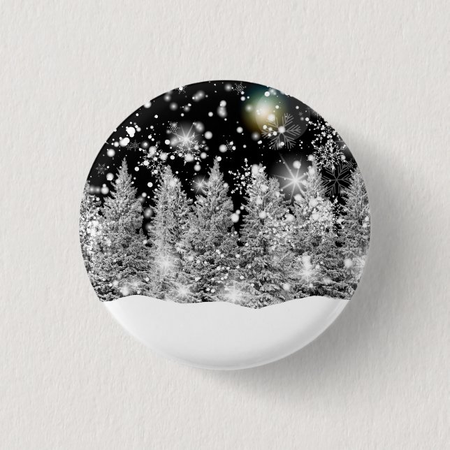 Winter Solstice Schneefall Button (Vorderseite)