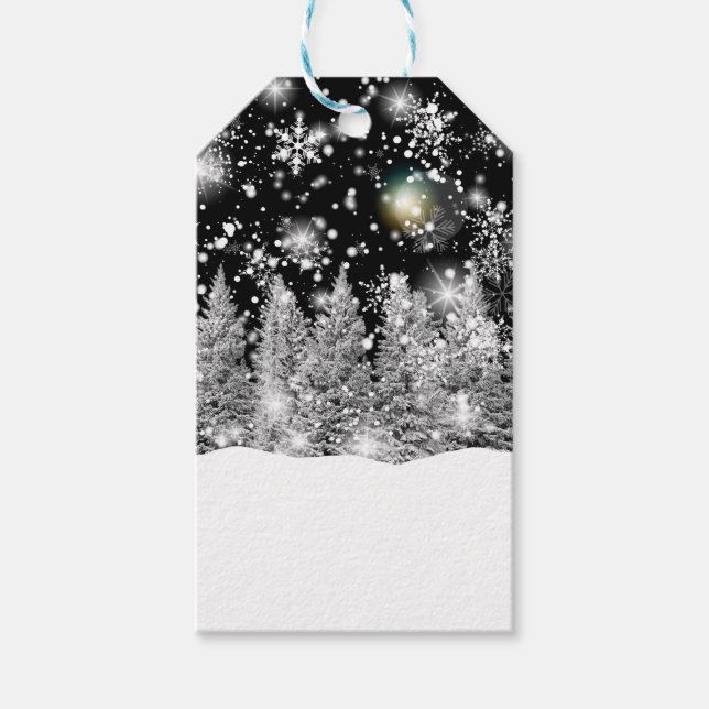 Winter Solstice Schneefall Geschenkanhänger (Vorderseite)