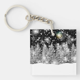 Winter Solstice Schneefall Geschenkboxen Untersetz Schlüsselanhänger