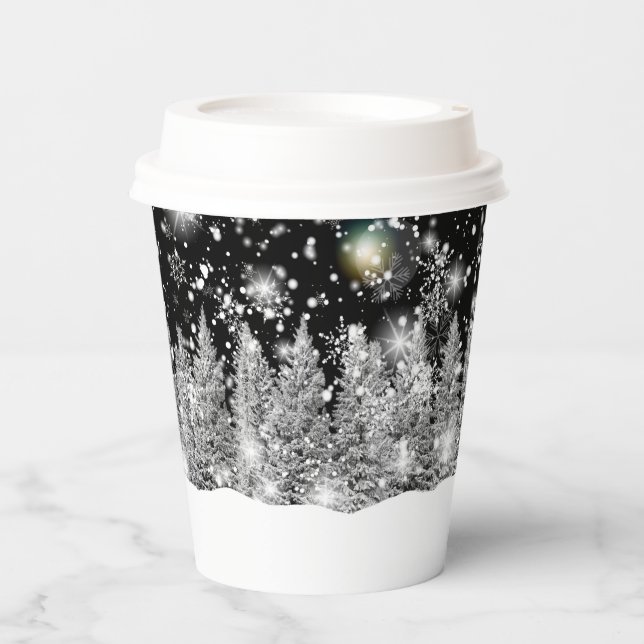 Winter Solstice Schneefall Pappbecher (Vorderseite)