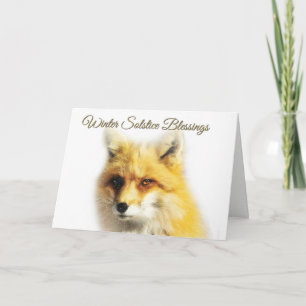 Winter Solstice Segen Fox and Snow Card Feiertagskarte