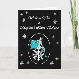 Winter Solstice Snowflake Fee Weihnachten-Karte Feiertagskarte