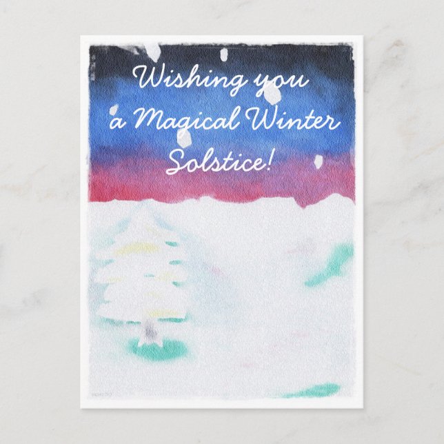 Winter Solstice Snowy Scene Weihnachten Postkarte (Vorderseite)
