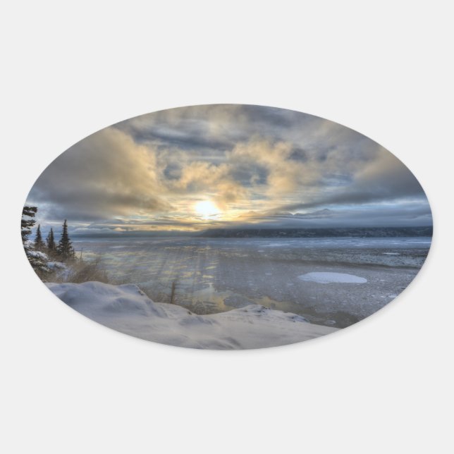 Winter Solstice Turnonce Arm Ovaler Aufkleber (Vorderseite)