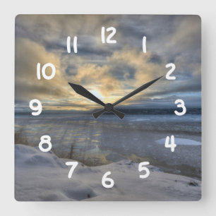 Winter Solstice Turnonce Arm Quadratische Wanduhr