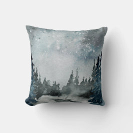 Winter Solstice Wald Night Sky Szene Kissen
