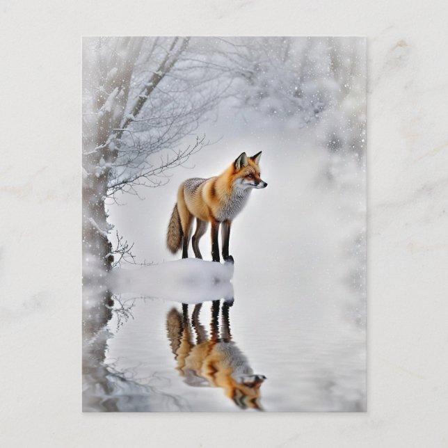 Winter Solstice Weihnachten Fox Winterschnee (Vorderseite)