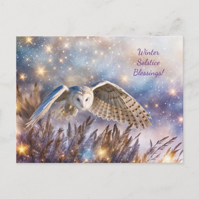 Winter Solstice Weihnachten Magische Eule verzaube (Vorderseite)