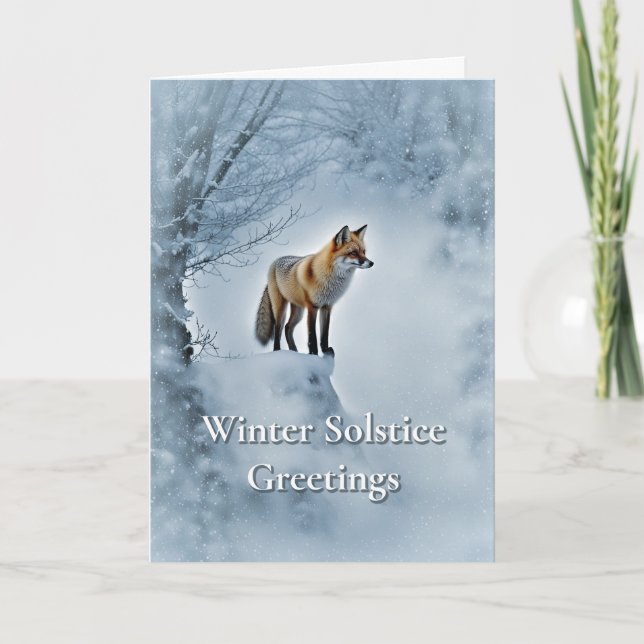 Winter Solstice Weihnachten Natur mit schönem Red  Karte (Vorderseite)