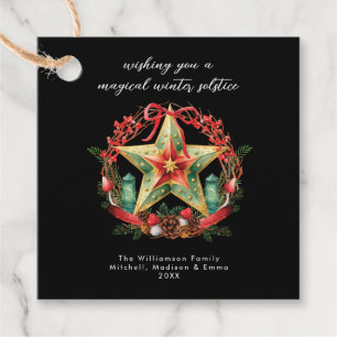 Winter Solstice Wreath Star Weihnachts-Weihnachten Geschenkanhänger