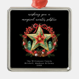 Winter Solstice Wreath Star Weihnachts-Weihnachten Ornament Aus Metall