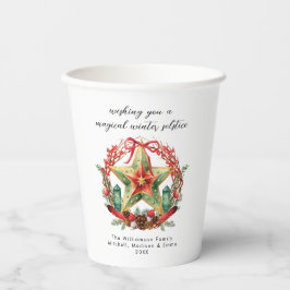 Winter Solstice Wreath Star Weihnachts-Weihnachten Pappbecher