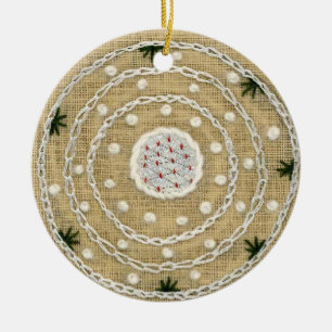 Winter-/Sommer-Mandala-Verzierung Keramikornament