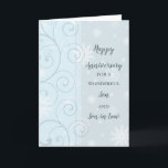 Winter Son & Son in Law Wedding Jubiläum Karte<br><div class="desc">Glückliche Hochzeitskarte für Jung und Sohn im Gesetz mit Winterschneeflocken und Wirbel Muster, und herzliche Vers.</div>