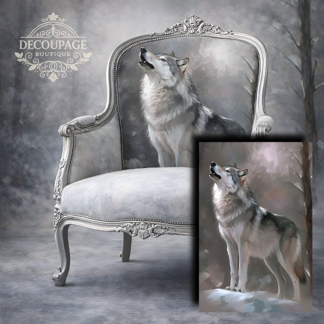Winter Song Decoupage Seidenpapier (Winter Song Decoupage Tissue Paper Mockup)