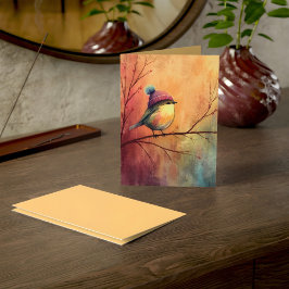 Winter Songbird in Knit Hat | Marzipan Greeting Karte